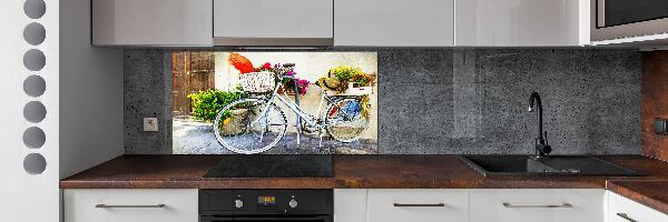 Keuken achterwand Witte fiets