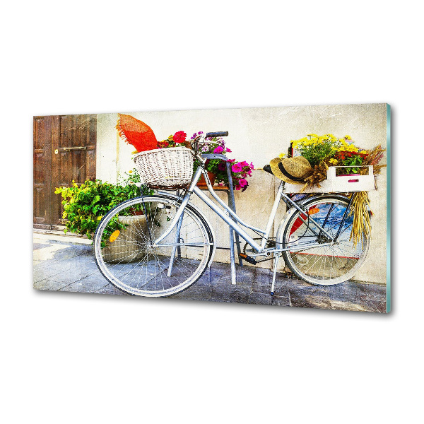 Keuken achterwand Witte fiets
