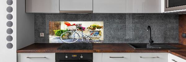 Keuken achterwand Witte fiets