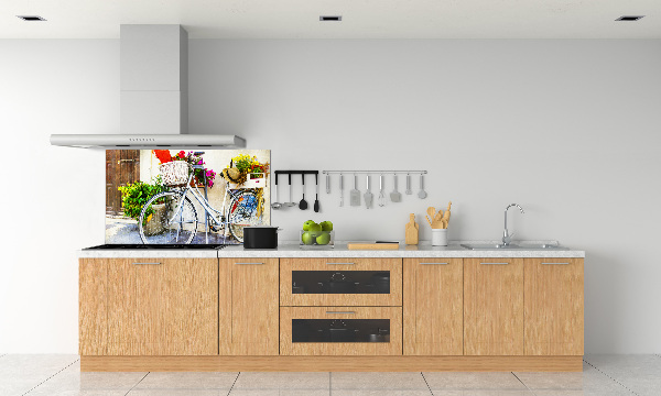 Keuken achterwand Witte fiets