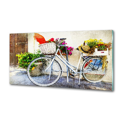 Keuken achterwand Witte fiets