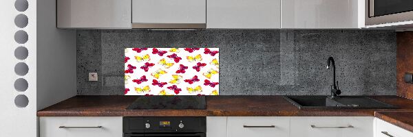 Spatplaat keuken Vlinders en bloemen