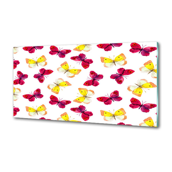 Panel do kuchni Motyle i kwiaty