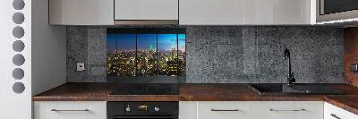 Spatplaat keuken New York 's nachts