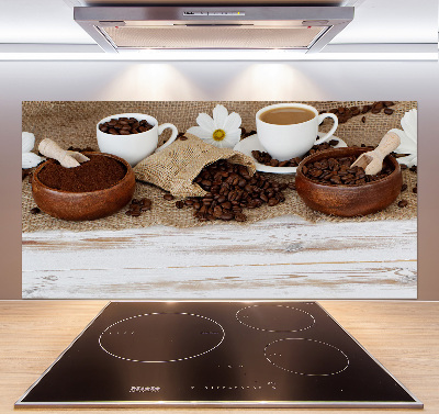 Spatscherm keuken Een kopje koffie