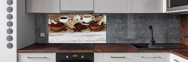 Spatscherm keuken Een kopje koffie