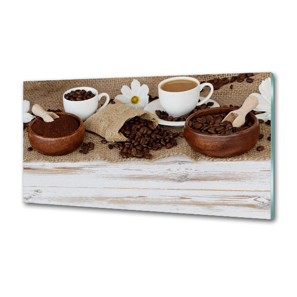 Spatscherm keuken Een kopje koffie