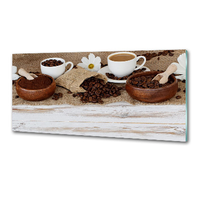 Spatscherm keuken Een kopje koffie