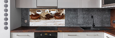 Spatscherm keuken Een kopje koffie