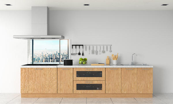 Spatplaat keuken Uitzicht op de stad