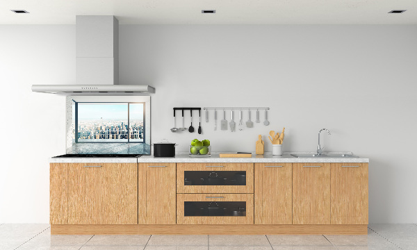 Spatplaat keuken Uitzicht op de stad