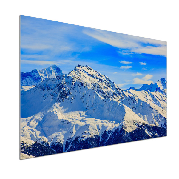 Glazen achterwand keuken De Alpen in de winter