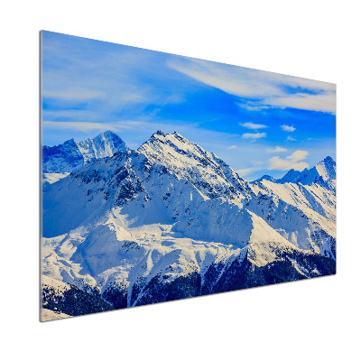 Glazen achterwand keuken De Alpen in de winter
