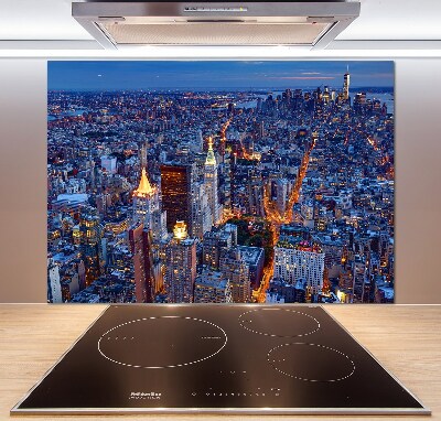 Spatscherm keuken Manhattan 's nachts