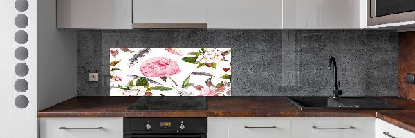 Spatplaat keuken Bloemenpatroon