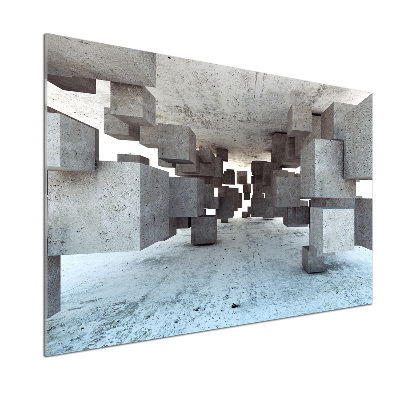 Spatscherm keuken Kubussen van beton