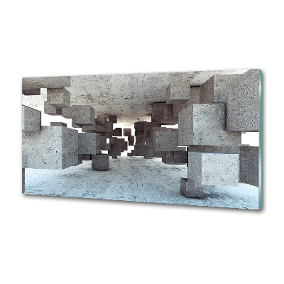 Spatscherm keuken Kubussen van beton