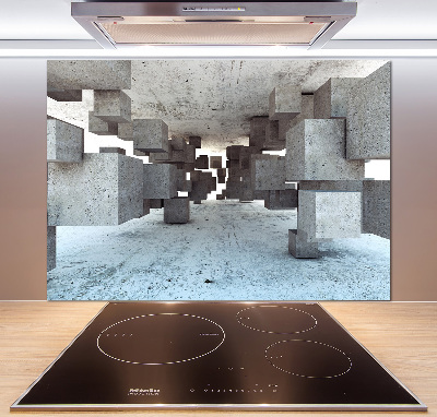 Panel lacobel Sześciany w betonie