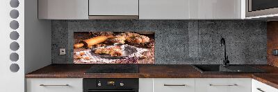 Glazen achterwand keuken Croissants