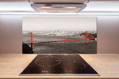 Glazen achterwand keuken San Francisco-brug