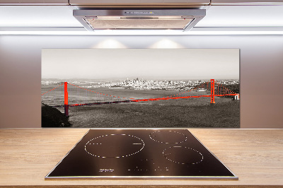 Glazen achterwand keuken San Francisco-brug