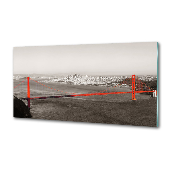 Glazen achterwand keuken San Francisco-brug