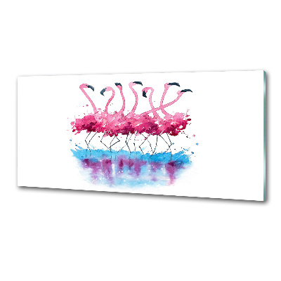 Spatscherm keuken Flamingo's