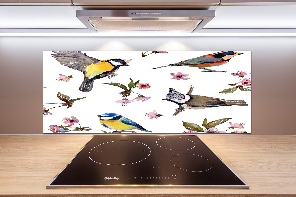 Keuken achterwand Kersenbloesemvogels