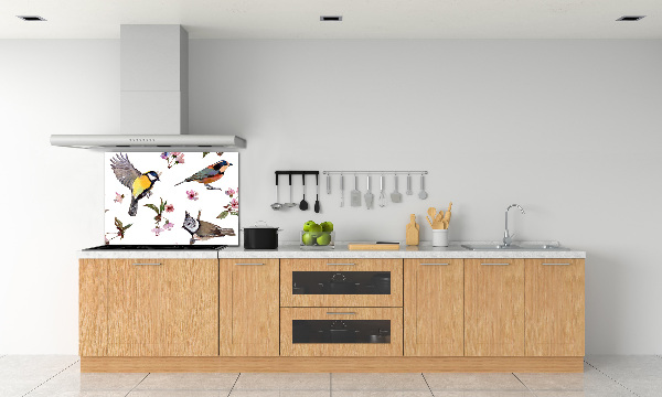 Keuken achterwand Kersenbloesemvogels