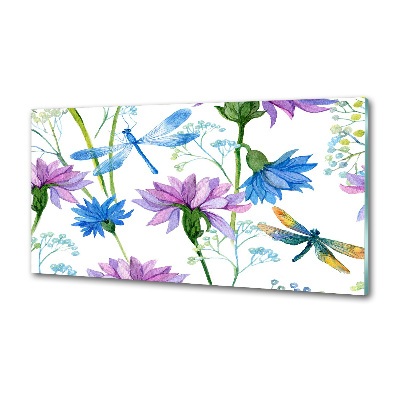 Panel do kuchni Kwiaty i ważki