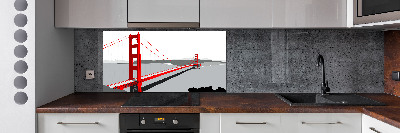 Glazen achterwand keuken San Francisco-brug