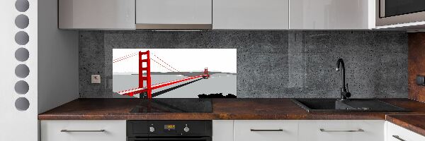 Glazen achterwand keuken San Francisco-brug
