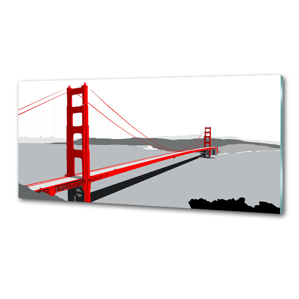 Glazen achterwand keuken San Francisco-brug