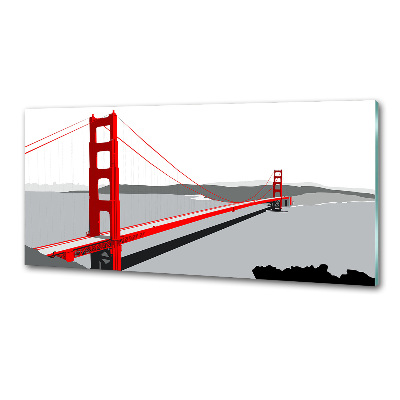 Glazen achterwand keuken San Francisco-brug