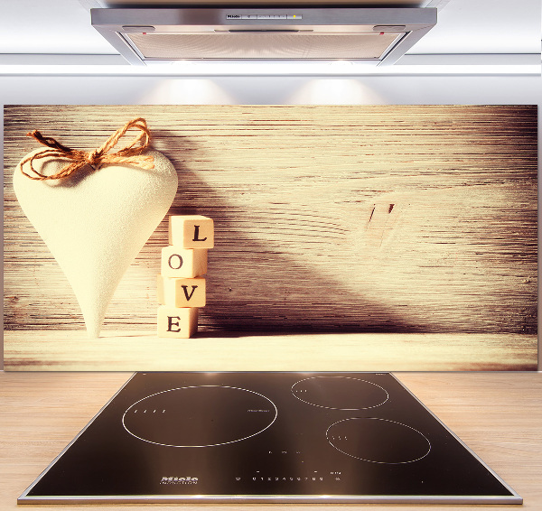 Spatscherm keuken Liefde