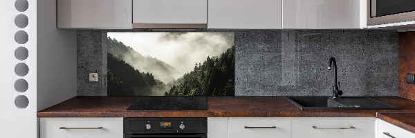 Achterwand keuken Mist boven het bos