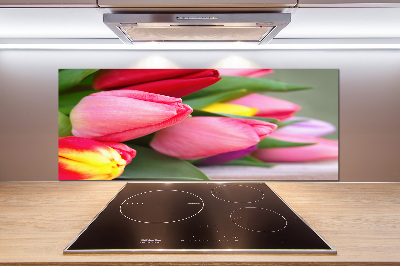 Spatplaat keuken Kleurrijke tulpen