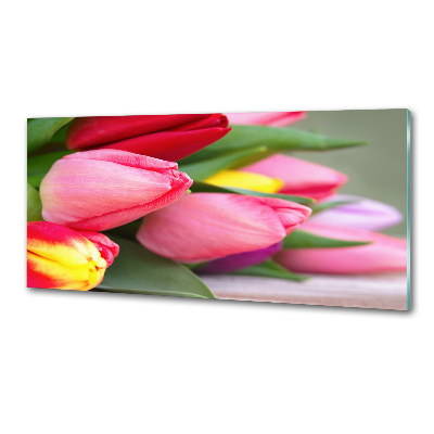 Spatplaat keuken Kleurrijke tulpen