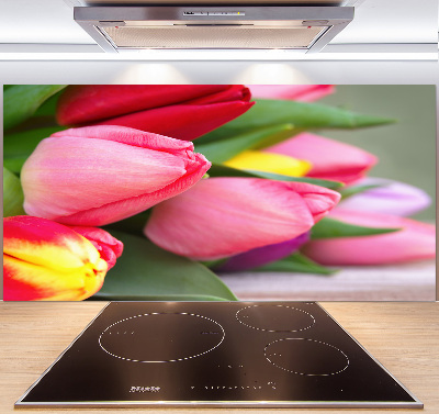 Spatplaat keuken Kleurrijke tulpen