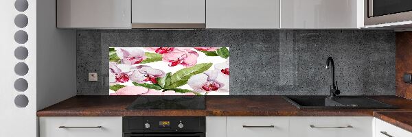 Spatplaat keuken Roze orchideeën
