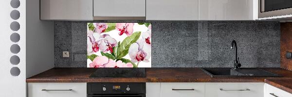 Spatplaat keuken Roze orchideeën