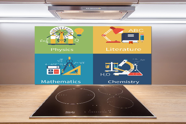Glazen achterwand keuken Schoolvakken
