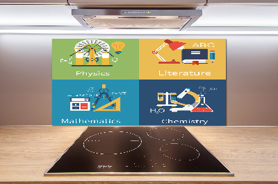 Glazen achterwand keuken Schoolvakken