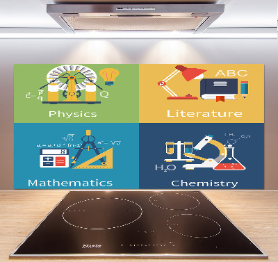 Glazen achterwand keuken Schoolvakken