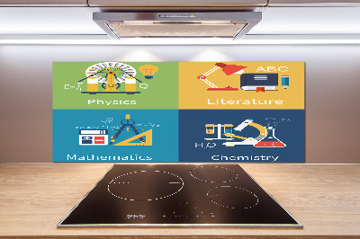 Glazen achterwand keuken Schoolvakken