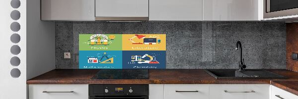 Glazen achterwand keuken Schoolvakken