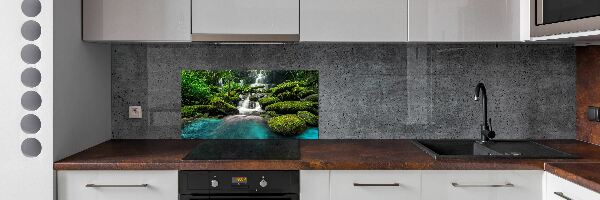 Spatscherm keuken Waterval in de jungle