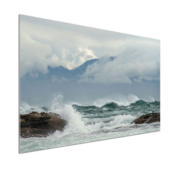 Glazen achterwand keuken Ruwe zee