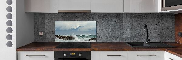 Glazen achterwand keuken Ruwe zee