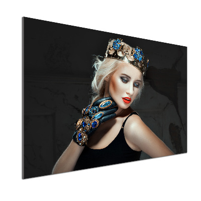 Spatscherm keuken Vrouw met een kroon